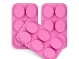 Molde silicona 6 jabones lisos ovalados